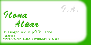 ilona alpar business card